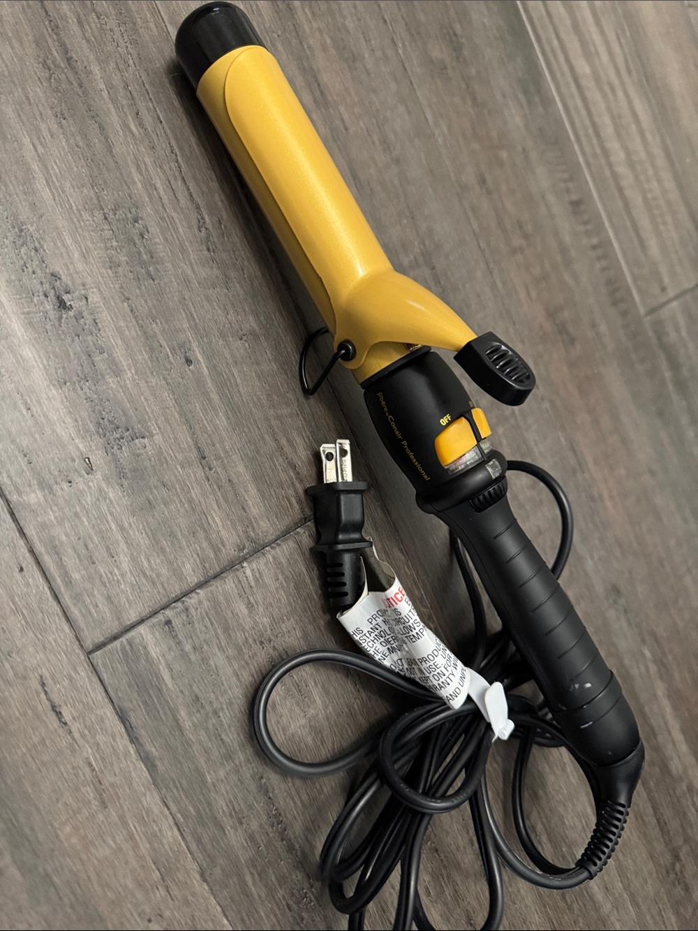 Yellow Curling Iron Hair Styling Wand - Women Accessories